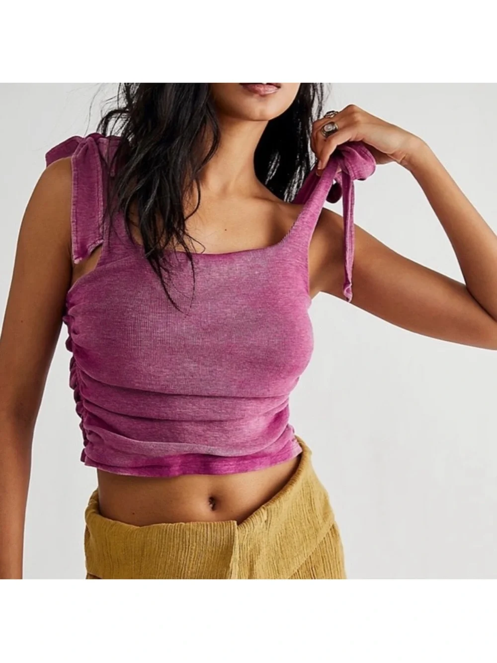 Free People Dragonfruit Pink Boulevard Tank Top XS